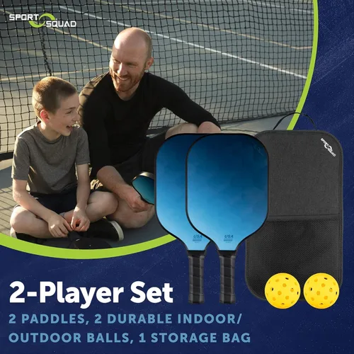 Miniatura 4 de Sport Squad Pickleball Paddles Set of 2 and Single Paddles - Lightweight, Durable & High-Performance Playability - Enhanced Grip & Power - USA Set
