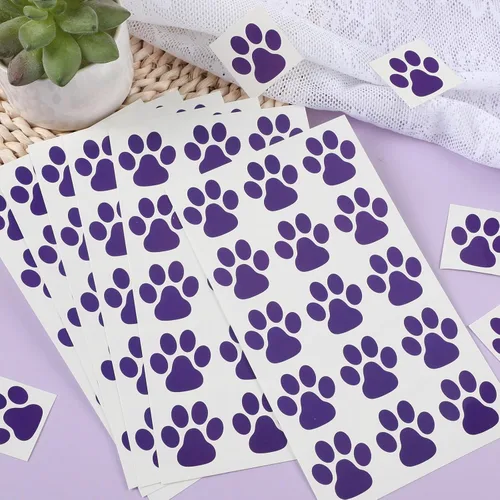 Miniatura 4 de Harloon 20 hojas, 300 unidades, tatuajes temporales de huellas de patas, calcomanías de perro extraíbles para animar patrulla de las mujeres, pies