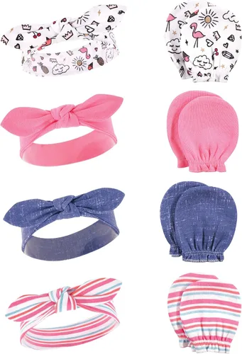 Miniatura 144 de Hudson Baby Conjunto de diadema de algodón y manoplas para rascar para bebé