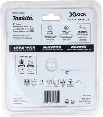 Miniatura 8 de Makita E-07244 X-Lock 5" Turbo Rim Diamond Blade para corte de mampostería