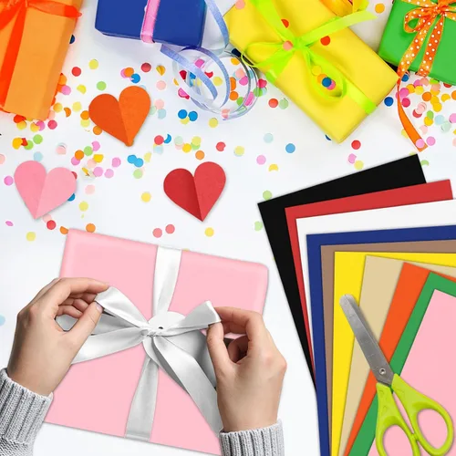 Miniatura 2 de NEBURORA Papel de Seda Arco Iris 60 Hojas de Papel de Regalo a Granel en 10 Colores de Papel de Seda para Envolver Regalos, Empaquetado, Arte