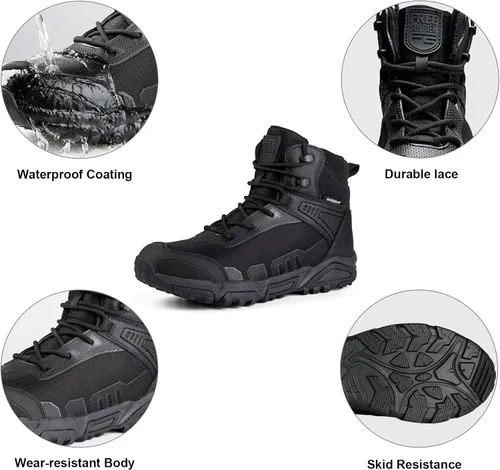 Miniatura 3 de FREE SOLDIER Men's Waterproof Hiking Boots Lightweight Work Boots Military Tactical Boots Durable Combat Boots
