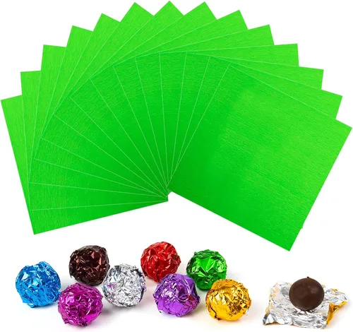 Miniatura 14 de Envolturas de caramelo de papel de aluminio – Papel de regalo de chocolate, 300 piezas, envoltorio de barra de chocolate casera, embalaje