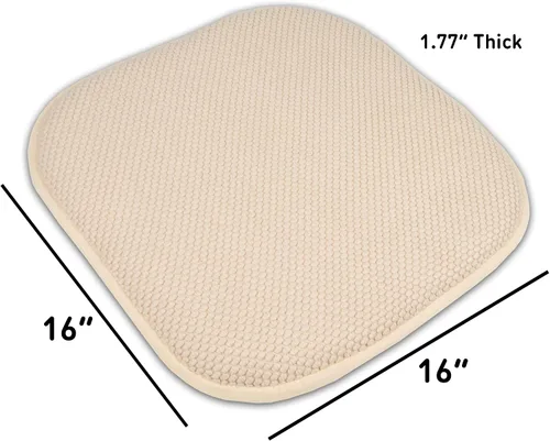 Miniatura 178 de Sweet Home Collection Cojines de espuma viscoelástica para silla, goma antideslizante y diseño de panal de abejas y esquinas redondeadas de 16 x 16