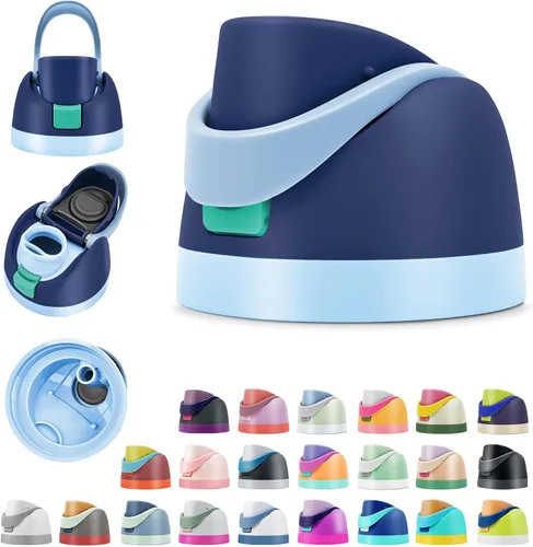 Miniatura 23 de Tapa de repuesto compatible con botella de agua Owala FreeSip a prueba de fugas, tapa abatible reutilizable, accesorio para vasos de 16 onzas, 24