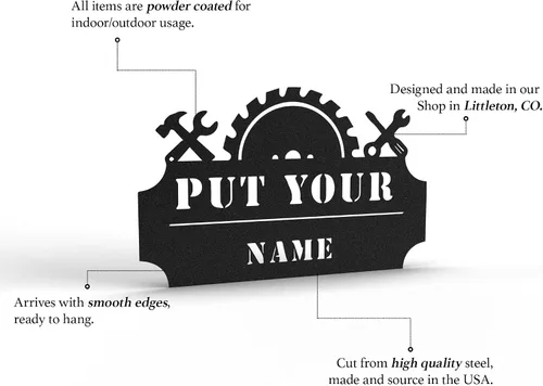 Miniatura 5 de Personalized Metal Garage Sign - Custom Garage Signs for Men, Metal Dad's Garage Signs, Mechanic Workshop Signs Wall Decor, Custom Garage Signs