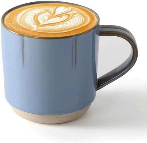 Taza de café de cerámica de 8 oz con asa hecha a mano en estilo japonés café americano latte adecuado para la oficina y el hogar cafetería