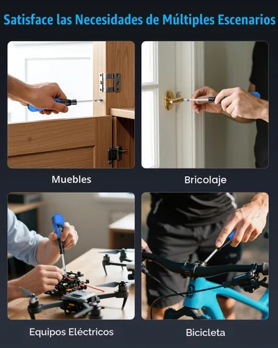 Miniatura 8 de AMIR Destornillador eléctrico inalámbrico recargable, juego de destornilladores eléctricos, kit de herramientas de reparación automática portátil