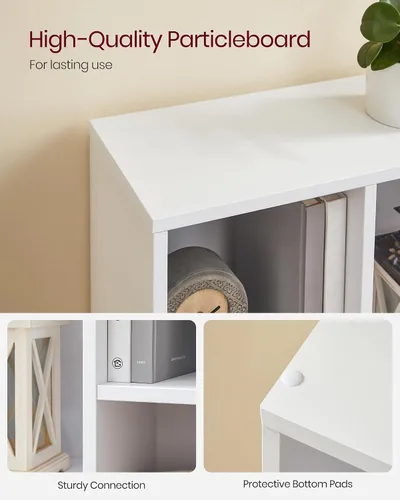 Miniatura 8 de VASAGLE Custos Collection - Estantería para libros tipo cubo con 4 compartimentos, 9.4 x 26 x 26 pulgadas, estantería de almacenamiento para sala