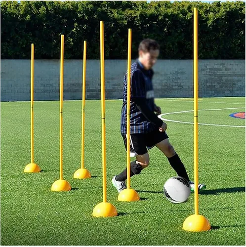 Miniatura 2 de SRNSAEB Equipo de entrenamiento de fútbol de 5 pies/4.9 ft, bastones de agilidad, paquete de 6/12/24 bastones de agilidad con base de inyección