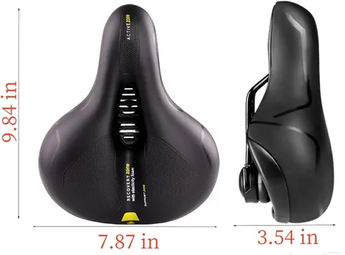 Miniatura 2 de Asiento de bicicleta cómodo de gran tamaño, amortiguador de golpes y transpirable, resistente al agua, reemplazo de sillín de bicicleta