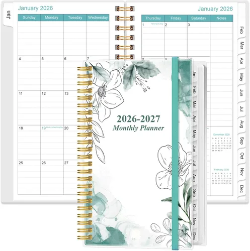 Miniatura 23 de Agenda mensual 2026-2027 – Agenda mensual de enero de 2026 a junio de 2027, dos páginas por mes, 18 calendarios/agendas mensuales con pestañas