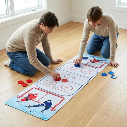 Juego de mesa de hockey de aire, empujadores de hockey de aire, camino de mesa para deportes, decoración de fiesta, regalo