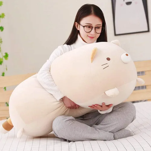 ERDAO Almohada de Felpa de Gato Grande, Juguete Muñeca de Animales de Peluche de Gatos Grandes y Gordos para Niñas, Cama, 35.4 pulgadas