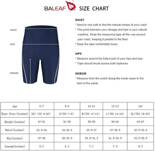 Miniatura 7 de BALEAF Pantalones cortos de natación deportivos UPF 50+ de secado rápido para niños