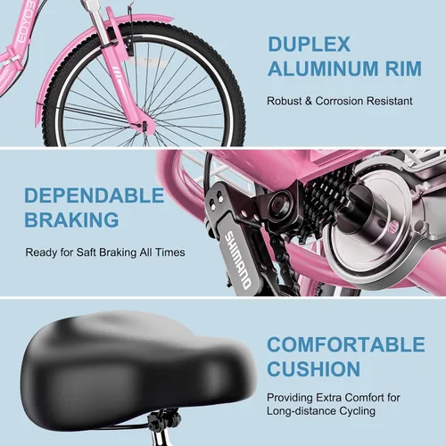 Miniatura 5 de NAIZEA Triciclo plegable para adultos, 7 velocidades, 20/24/26 pulgadas, triciclo plegable para adultos, bicicleta de 3 ruedas, triciclo plegable