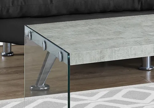Miniatura 4 de Mesa de café, mesa de cóctel de vidrio templado, Madera, gris