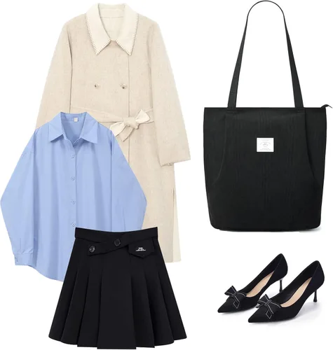 Miniatura 6 de KALIDI - Bolsa de pana para mujer, con cremallera, casual, de gran capacidad, con bolsillos