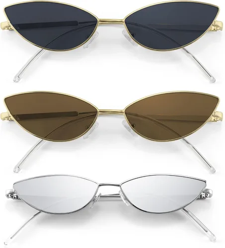 Miniatura 50 de FEISEDY Gafas de sol de diseñador de moda Retro pequeños pétalos forma arco templo diseño B2298