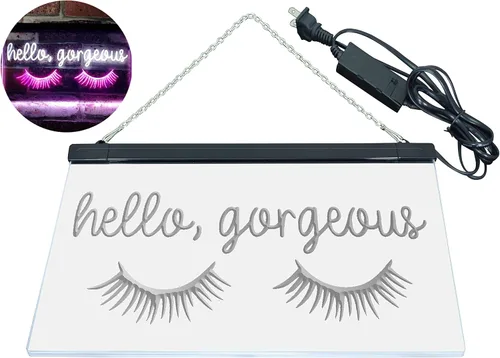 Miniatura 8 de ADVPRO Hello Gorgeous - Letrero de neón LED de doble color, blanco y morado, 16 x 12 pulgadas, st6s43-i3178-wp