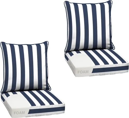 Miniatura 125 de Arden Outdoor Deep Seat Cushion Set, 24 x 24 pulgadas, Cojín para exteriores resistente al clima, a la lluvia y a la decoloración para silla, sofá