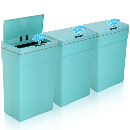Miniatura 16 de Dkeli Bote de basura automático de 13 galones para cocina, baño, dormitorio, oficina en casa, de plástico de alta capacidad sin contacto con tapa