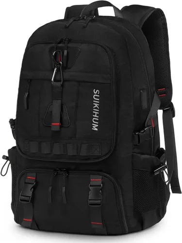 Miniatura 9 de Mochila de viaje de 45 litros aprobada por la TSA con compartimento para zapatos y separación en seco y húmedo, bolsa para laptop de 18.4 pulgadas