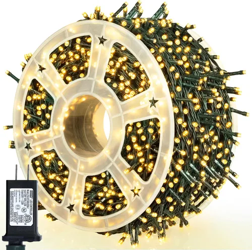 Miniatura 19 de weillsnow Luces de Halloween Moradas y Naranjas, 200 LED 66 Pies con Enchufe Luces de Cadena de Halloween Impermeables, 8 Modos con Memoria