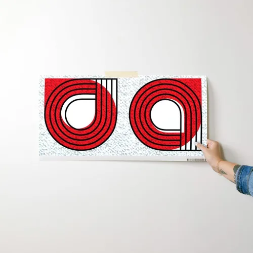 Miniatura 7 de Muestras de papel tapiz para despegar y pegar, Bauhaus rojo y blanco, moderno, abstracto, geométrico, círculos negros, gráfico, papel tapiz