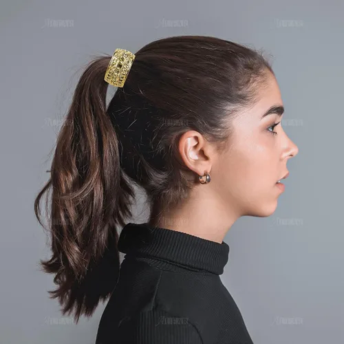 Miniatura 2 de AUEAR, Paquete de 8 soportes para cola de caballo con diamantes de imitación, puños góticos punk, elásticos para mujer, accesorios