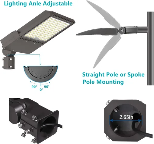 Miniatura 4 de Luz de estacionamiento LED al aire libre de 200 W con accesorio deslizante, 5000K luz diurna 28000LM 750W HPS/HID equivalente, UL comercial LED