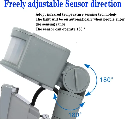 Miniatura 3 de Luz de inundación LED con sensor de movimiento de 10 W, lámpara de inducción PIR, punto de encendido y apagado automático al aire libre, seguridad