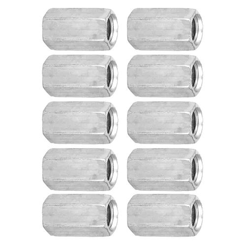 Miniatura 6 de Tuercas largas para montaje mecánico – 10 tuercas de acoplamiento hexagonales M8x20, tuercas de manga roscada, tuercas de varilla hexagonales