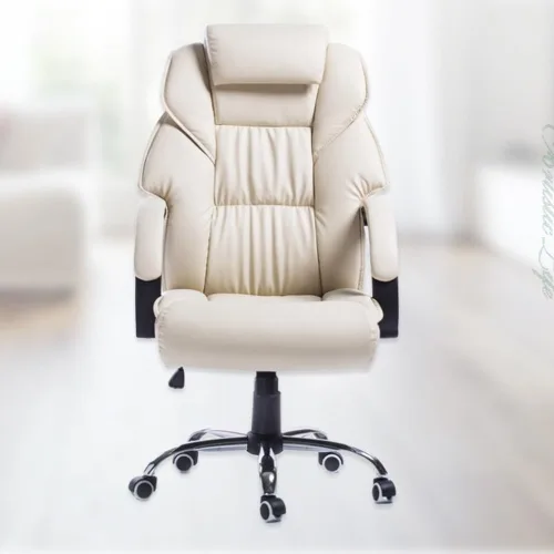 Miniatura 3 de Silla de oficina con respaldo alto, sillas ergonómicas para jefes, silla giratoria de malla de cuero para el hogar, silla reclinable con soporte
