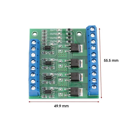 Miniatura 3 de Hilitand 4-Channel MOSFET PWM 3-20V a 3.7-27VDC 10A Módulo Controlador PLC Amplificador
