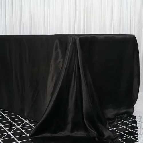 Miniatura 74 de Efavormart - Mantel rectangular de satén, 90 x 132 pulgadas, suave, oblongo, lavable, mantel decorativo de tela sedosa para bodas, fiestas, Plata