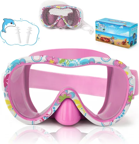 Miniatura 33 de iGym Gafas de natación para niños, máscara de buceo, máscara de buceo, gafas de natación con cubierta de nariz y correas elásticas cubierta y bolsa