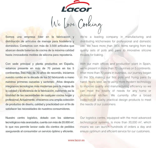 Miniatura 7 de Lacor - 62678 - Batidor de Patatas, Pala de Cocina Profesional, Utensilios de Cocina, Acero Inoxidable, Mango Ergonómico y Antideslizante Apta