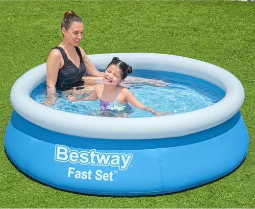 Miniatura 2 de Bestway Piscina inflable sobre el suelo, redonda de 6 x 20 pulgadas, material Tritech resistente a pinchazos, capacidad de 248 galones, fácil