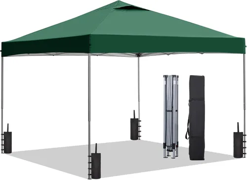 Miniatura 24 de GDY 10x10FT Pop-Up Canopy Tent — with 4-Side Walls & Vented Top, Portable Outdoor Event Tent for Garden, Poolside, Parks, Parties,Camping, White.