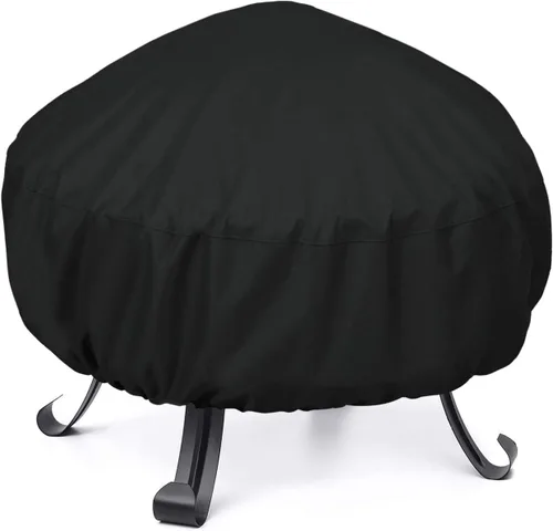 Miniatura 9 de Unicook Funda cuadrada para hoguera de 38 pulgadas, resistente e impermeable, protector para fogata al aire libre con cordón y asas, protección