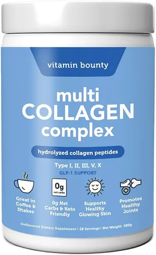 Miniatura 9 de Vitamin Bounty Complejo de colágeno múltiple – Péptidos de colágeno hidrolizados tipos I, II, III, V y X – Apoya la elasticidad de la piel, la salud