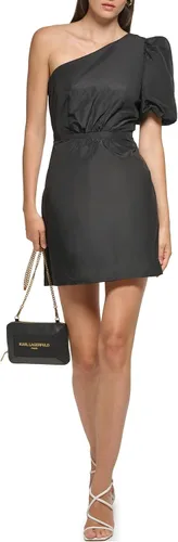 Miniatura 5 de Karl Lagerfeld Paris Women's Taffeta Sheath with One Shoulder Puff Sleeve