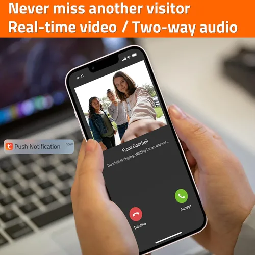 Miniatura 6 de Sistema de intercomunicador de puerta de vídeo IP inalámbrico, monitor WiFi de 7 pulgadas con cámara de puerta HD metálica (alimentación por cable)
