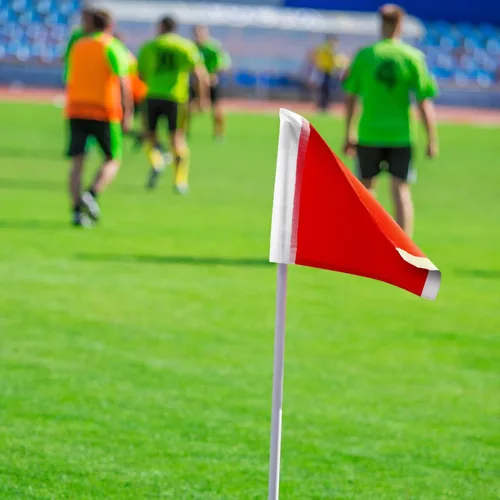 Miniatura 6 de Mepase Banderas de fútbol de repuesto, 4 unidades, banderas de esquina de fútbol rojo, equipo de fútbol de árbitro para pista de fútbol, voleibol