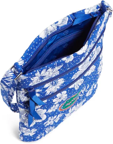 Miniatura 3 de Vera Bradley Bolso cruzado estilo hipster universitario de algodón con triple cremallera (varios equipos disponibles)
