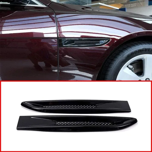 YIWANG Cubierta de salida de ventilación de aire ABS cromado para Jaguar XF XE F-Pace X761 Accesorios Juego de 2 piezas (negro brillante)