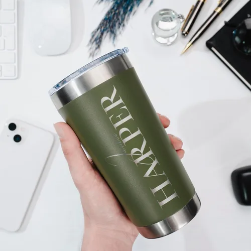 Miniatura 4 de Vaso personalizado con nombre grabado, 12 diseños, vaso de café de 20 onzas con tapa deslizante, aislamiento de doble pared, regalos personalizados
