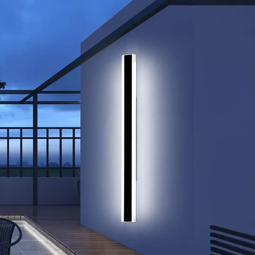 Miniatura 12 de Luces de Pared Modernas para Exterior de Casa, Apliques de Pared al Aire Libre de 23.6 Pulgadas, 3 Luces Color 3000K/4500K/6000K, Resistente al Agua