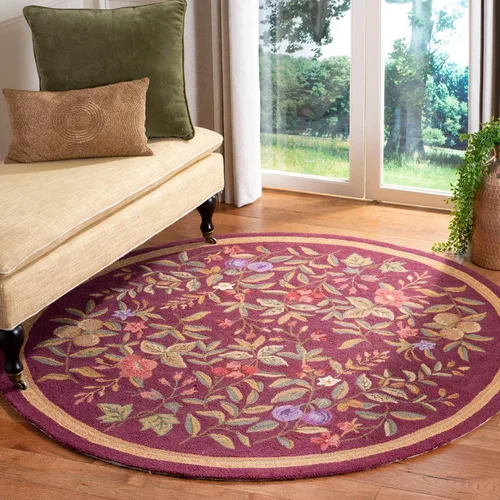 Miniatura 25 de SAFAVIEH Chelsea Collection - Alfombra decorativa de 1 pies 8 pulgadas x 2 pies 6 pulgadas, color negro, lana de campo francesa enganchada a mano